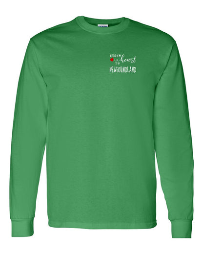 A piece of My heart in Newfoundland (Red Heart) Left Chest Long Sleeve