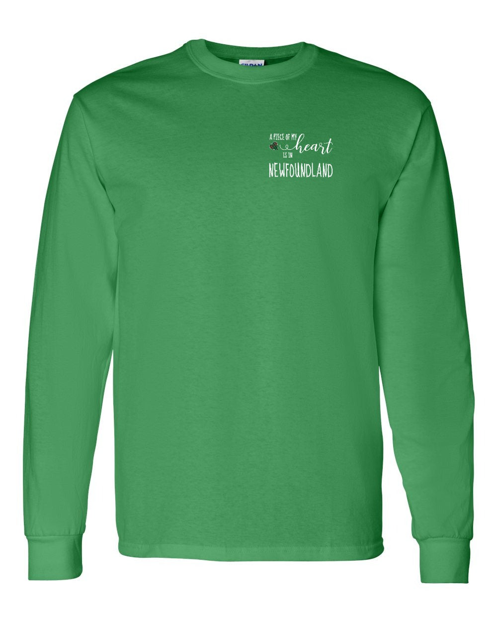 A piece of My heart in NFLD Tartan Heart Left Chest and Back Long Sleeve - Unisex