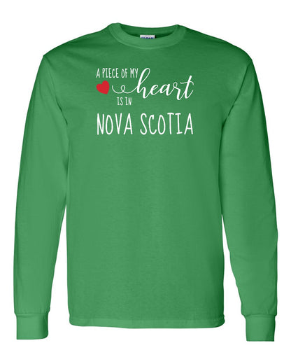 A piece of My heart in Nova Scotia (Red Heart) Full Long Sleeve Tee