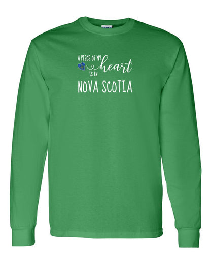 A piece of My heart in Nova Scotia (Tartan Heart) Full Long Sleeve Tee