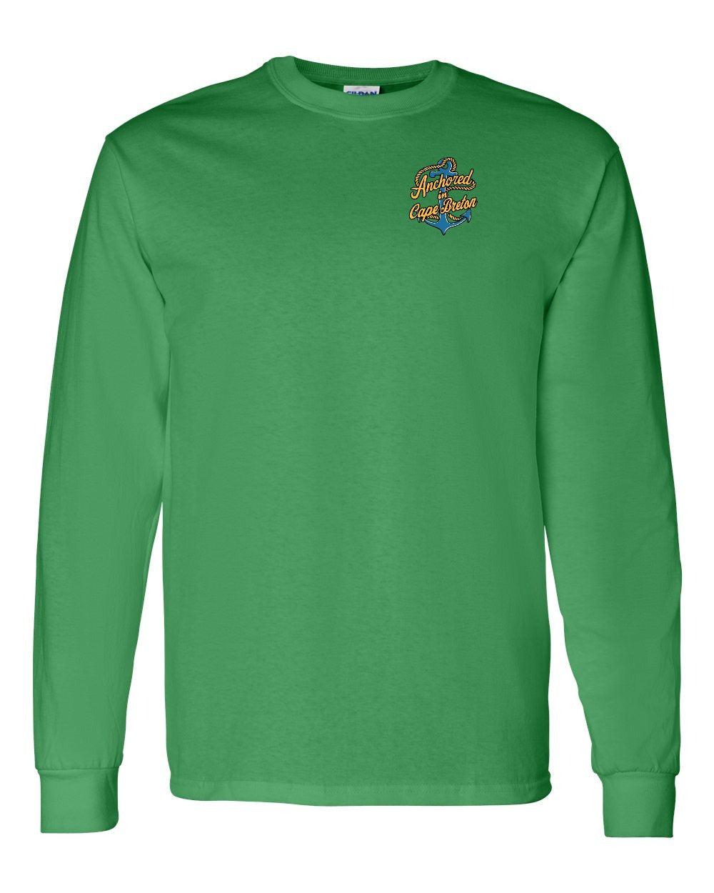 Anchored in Cape Breton (New Design) Left Chest Long Sleeve Tee