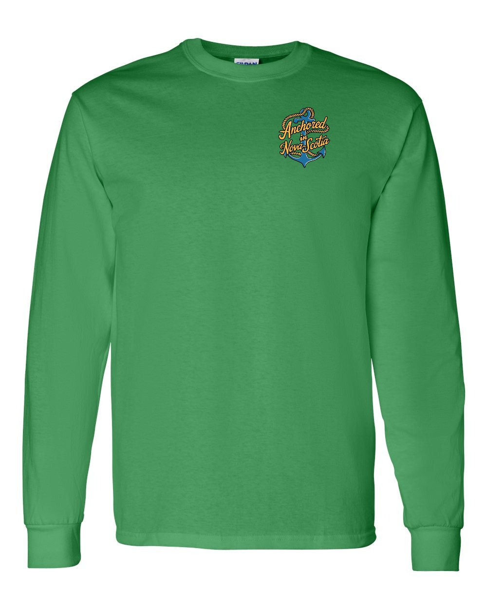 Anchored in Nova Scotia (New Design) Left Chest Long Sleeve Tee