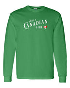 Just A Canadian Girl (Heart Flag) Long Sleeve - Gildan Canada (sewn Internationally) - Unisex