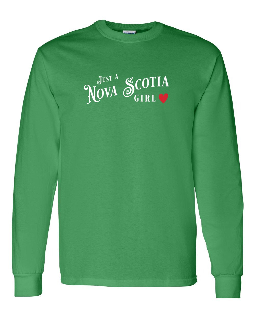 Just a Nova Scotia Girl Red Heart Full Long Sleeve Tee