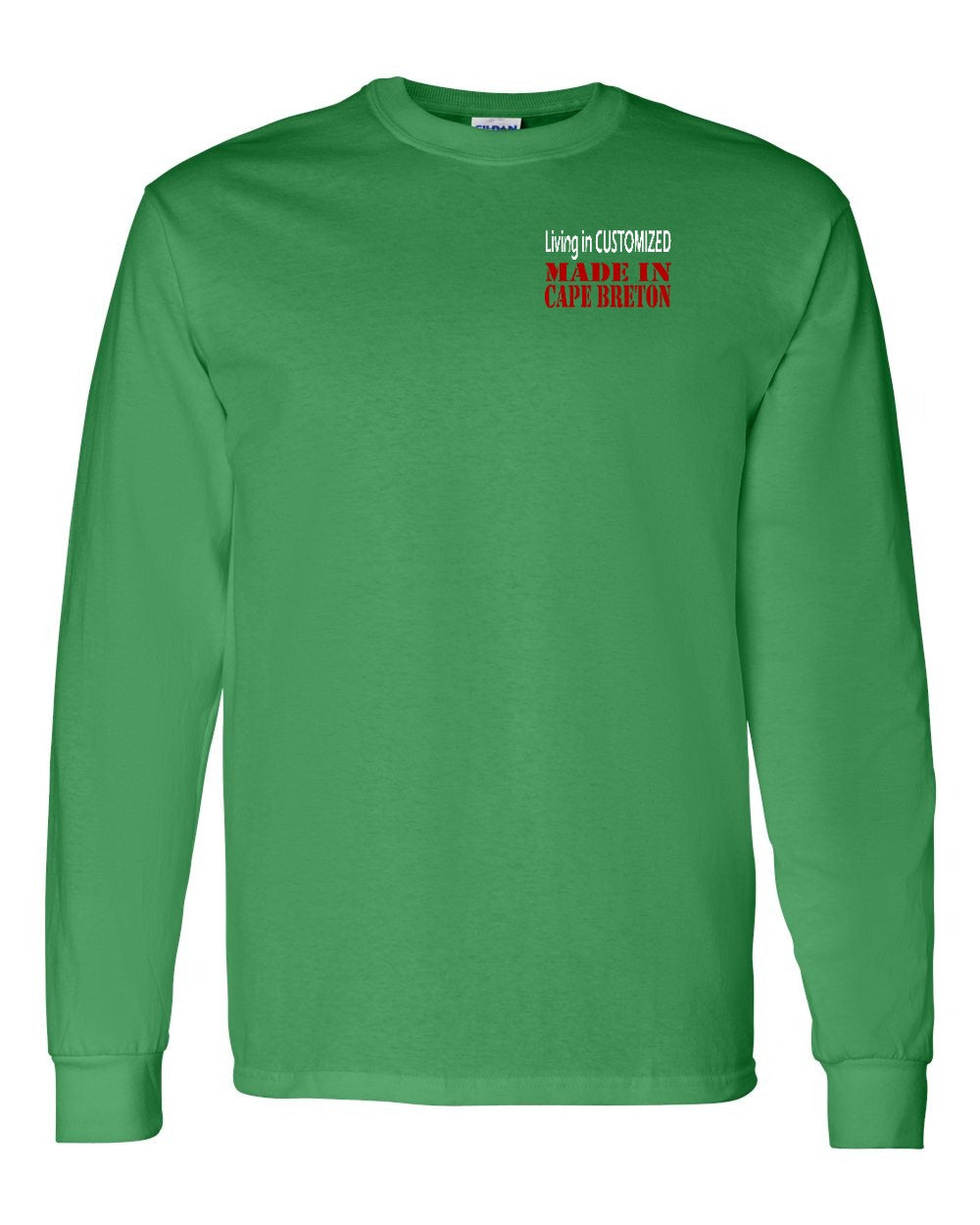 Living in Custom Made in Cape Breton Left Chest Long Sleeve Tee