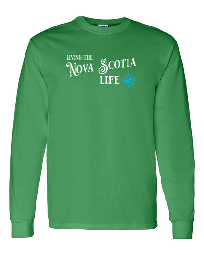 Living the Nova Scotia Life blue Full Long Sleeve Tee