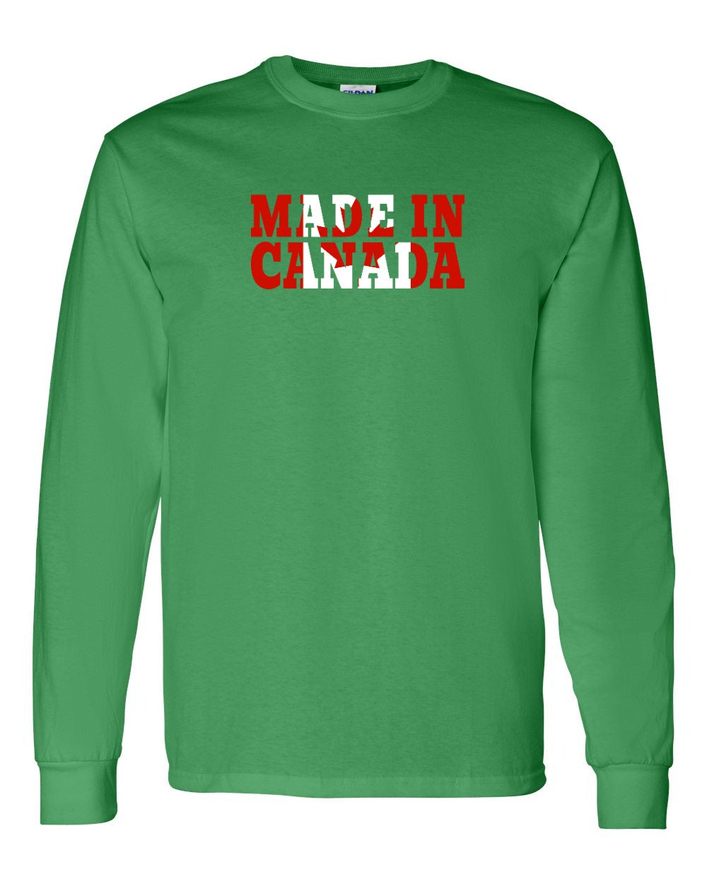 Made in Canada Flag Background Long Sleeve - Gildan Canada (sewn Internationally) - Unisex