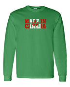 Made in Canada Flag Background Long Sleeve - Gildan Canada (sewn Internationally) - Unisex