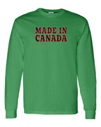 Made in Canada Plaid Background Long Sleeve - Gildan Canada (sewn Internationally) - Unisex