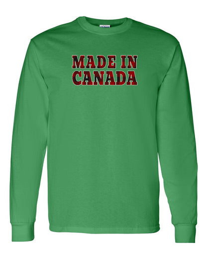 Made in Canada Plaid Background Full Long Sleeve