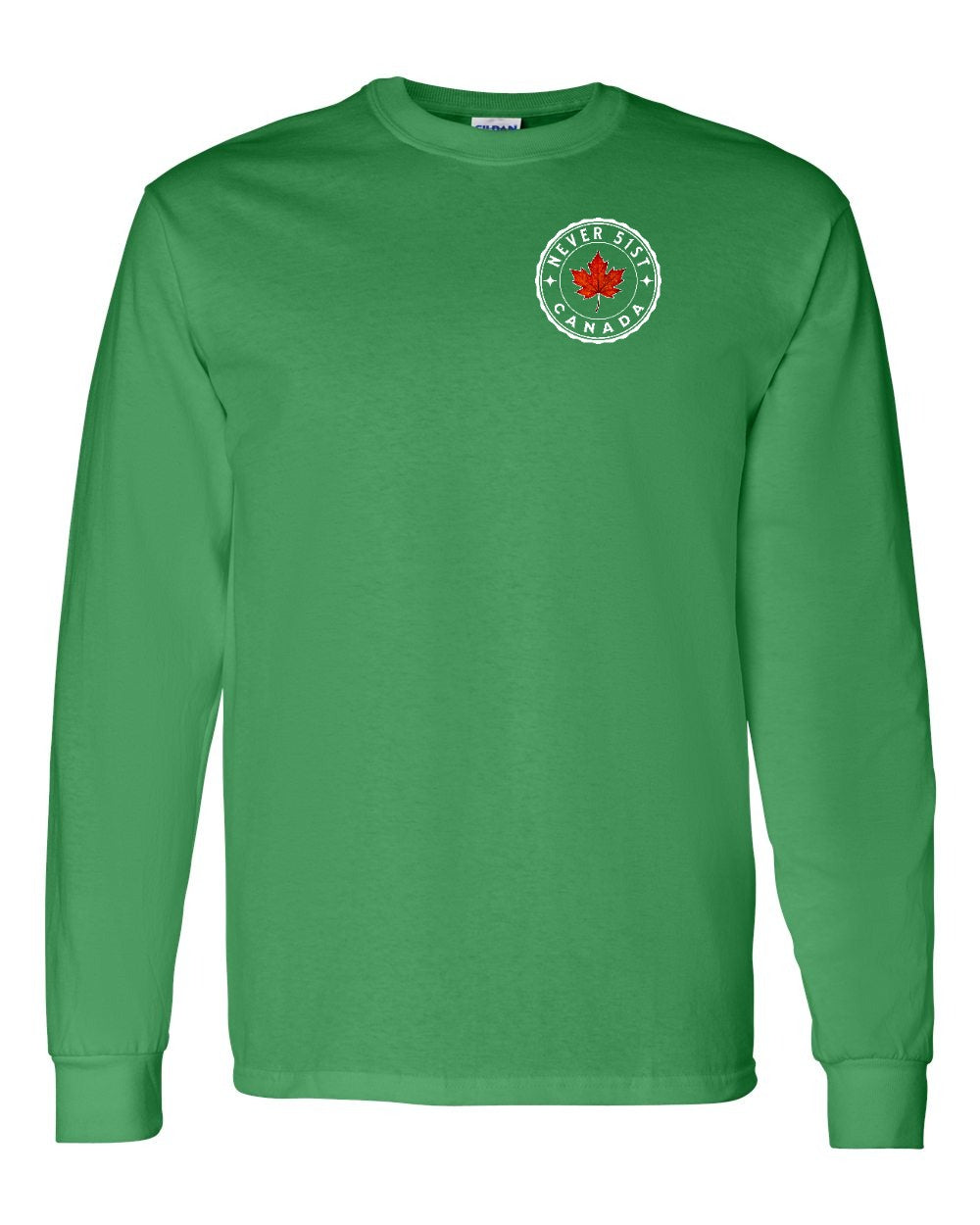 Never 51st Leaf Left Chest Long Sleeve - Gildan Canada (sewn Internationally) - Unisex