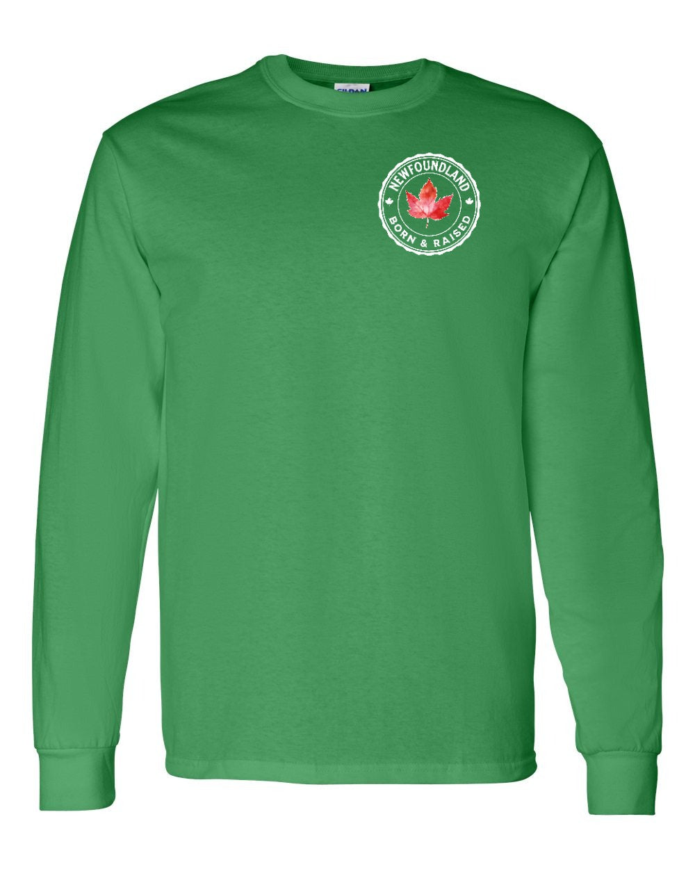 Born and Raised NFLD Left Chest and Back Long Sleeve - Gildan Canada (sewn Internationally) - Unisex