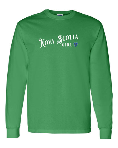 Nova Scotia Girl Tartan Heart Full Long Sleeve Tee