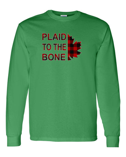 Plaid to the Bone Stacked Leaf Full Long Sleeve