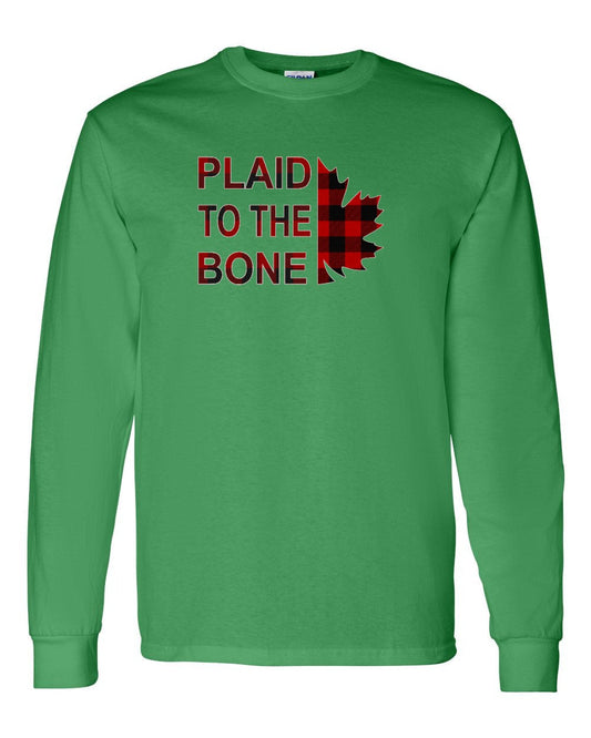 Plaid to the Bone Stacked Leaf Full Long Sleeve