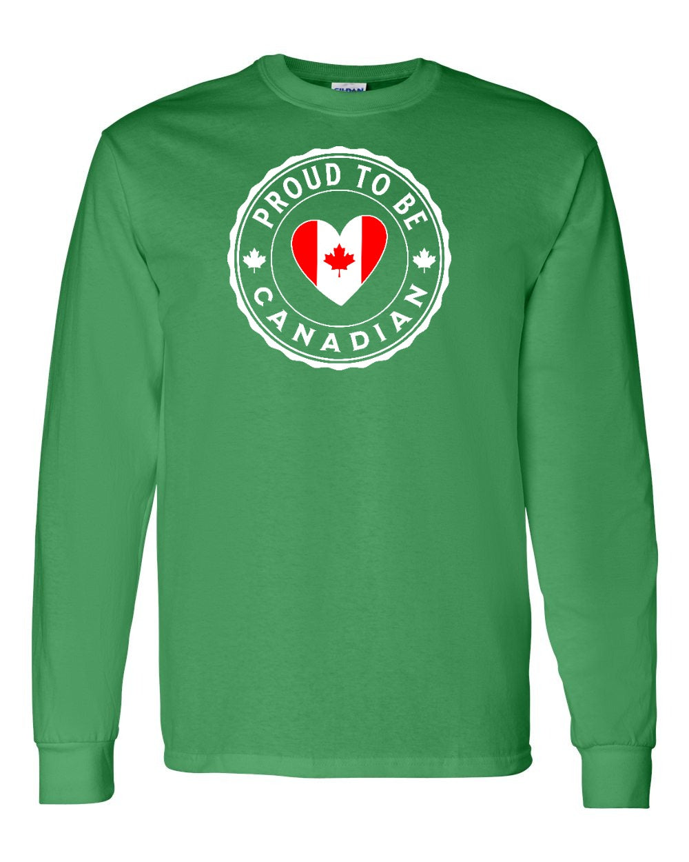 Proud to be Canadian Heart Flag Long Sleeve - Gildan Canada (sewn Internationally) - Unisex