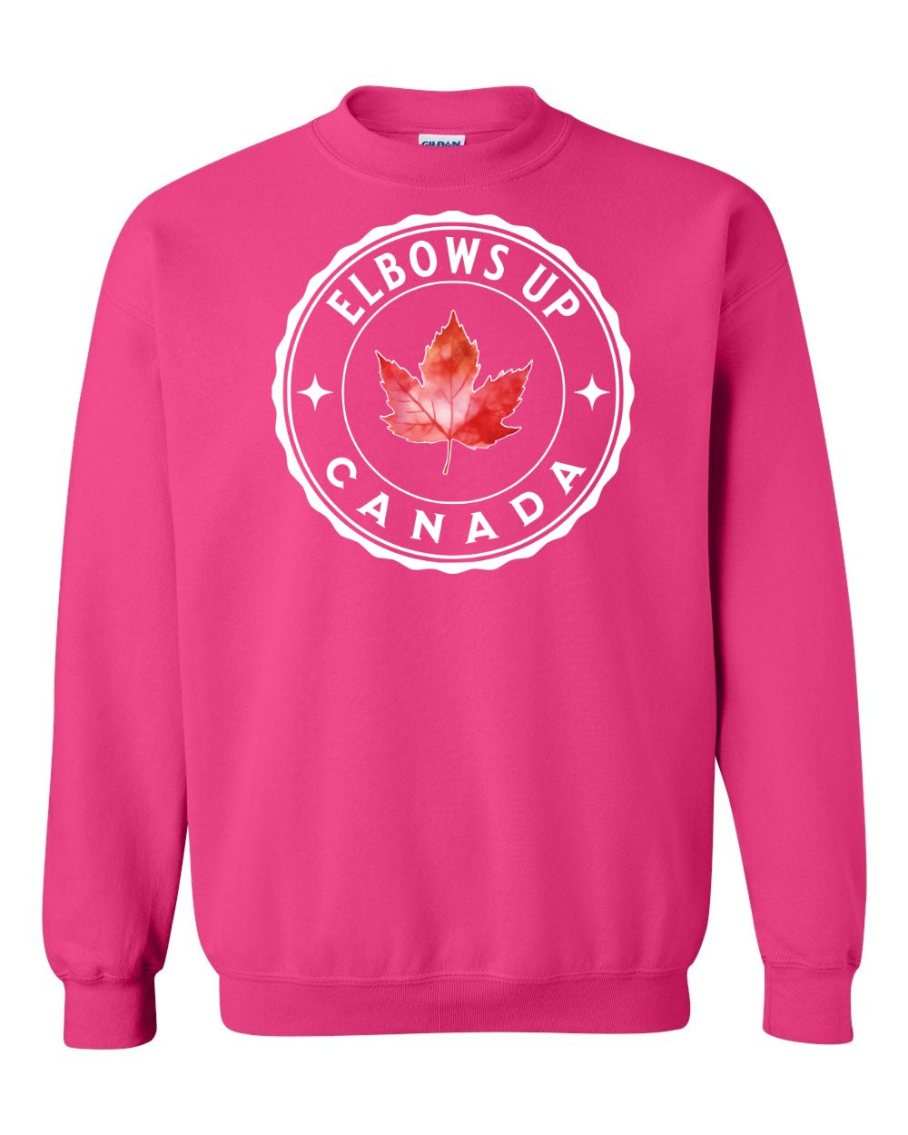 Elbows up Leaf Crewneck Sweatshirt - Gildan Canada (sewn Internationally) - Unisex