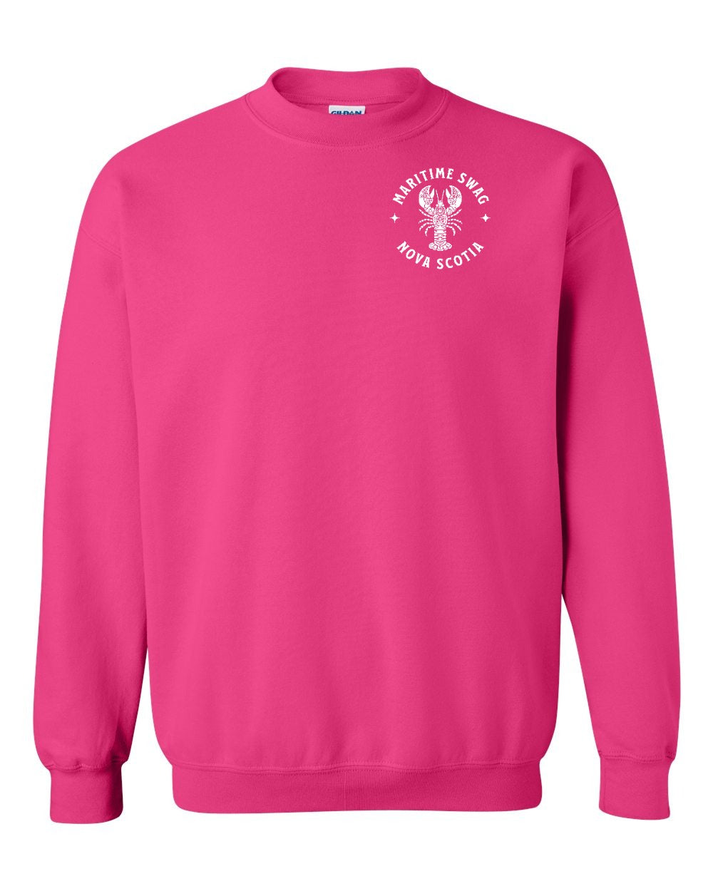 Maritime Swag Nova Scotia Mandala white Lobster Left Chest crew-neck