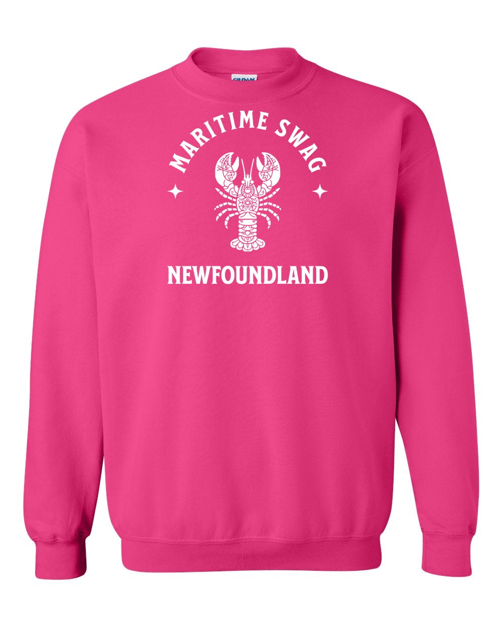 Maritime Swag Newfoundland Mandala white Lobster Full Crewneck Sweatshirt