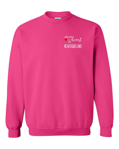 A piece of My heart in Newfoundland (Red Heart) Left Chest Crewneck Sweatshirt