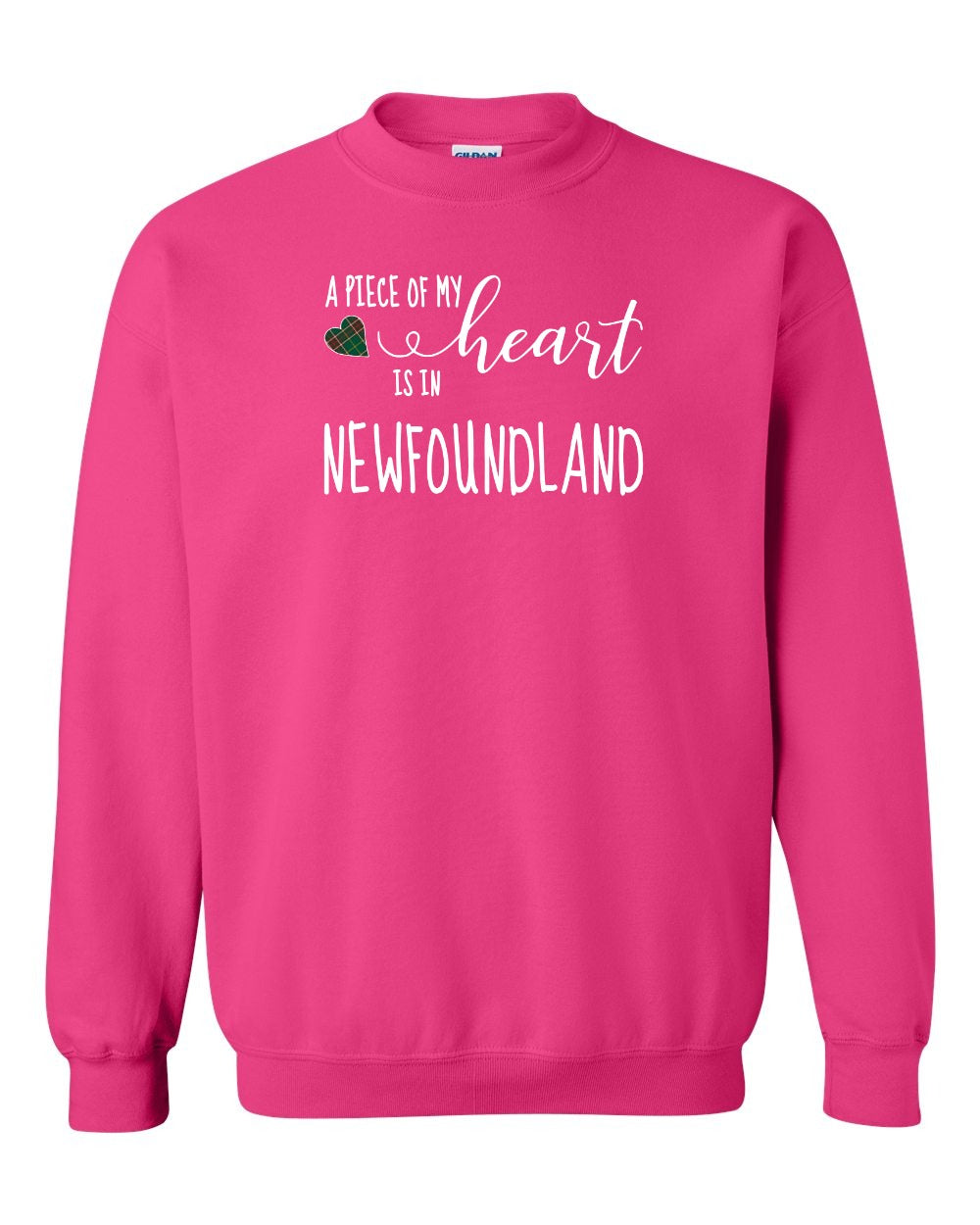 A piece of My heart in NFLD Tartan Heart Crewneck Sweatshirt - Unisex