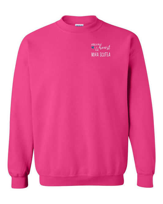 A piece of My heart in Nova Scotia (Tartan Heart) Left Chest crew-neck