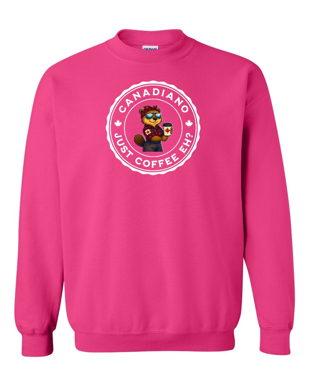 Canadiano just Coffee EH! Rosie Sunglasses Crewneck Sweatshirt - Gildan Canada (sewn Internationally) - Unisex