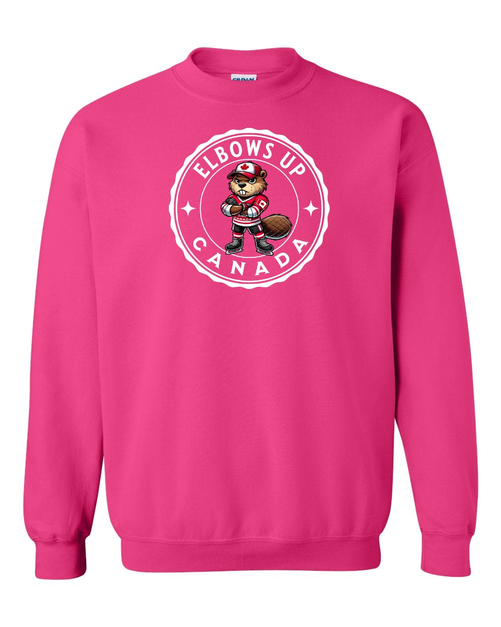 Elbows up Beaver Crewneck Sweatshirt - Gildan Canada (sewn Internationally) - Unisex