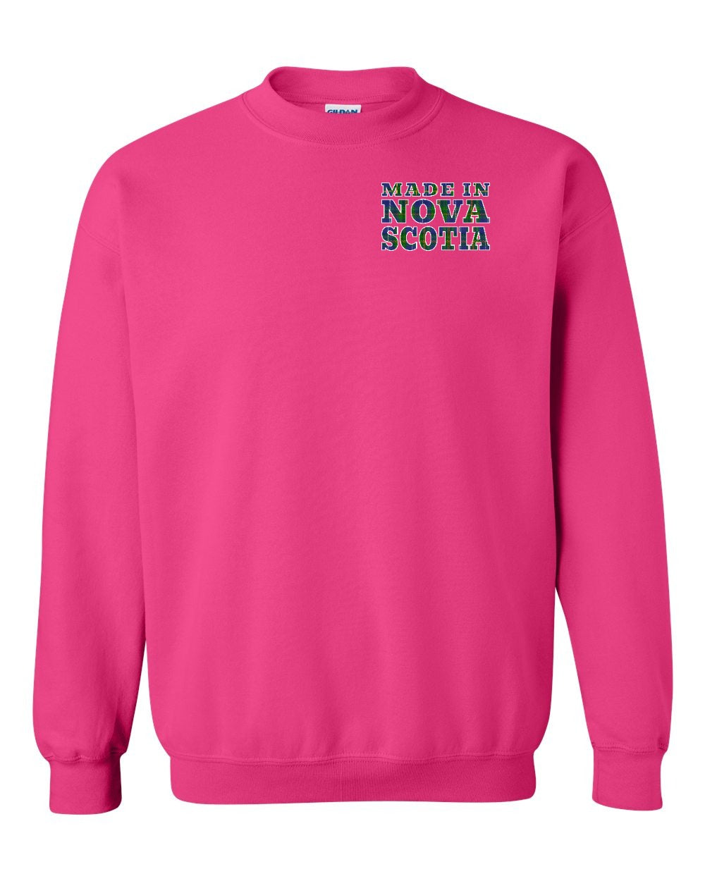 Made In NS ( Tartan Lettering) Left Chest Crewneck Sweatshirt - Unisex