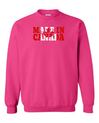 Made in Canada Flag Background Crewneck Sweatshirt - Gildan Canada (sewn Internationally) - Unisex