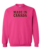 Made in Canada Plaid Background Crewneck Sweatshirt - Gildan Canada (sewn Internationally) - Unisex