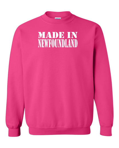 Made In Newfoundland ( White Lettering) Full Crewneck Sweatshirt