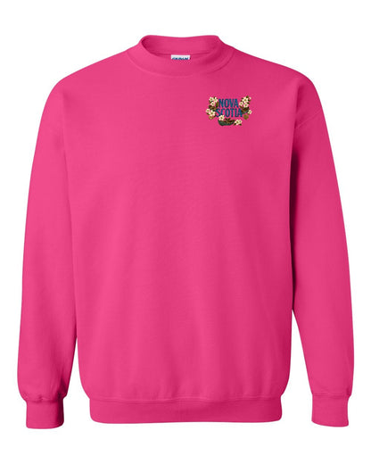 Nova Scotia Flowers Left Chest and Back crew-neck