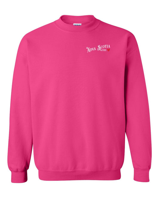 Nova Scotia Girl Red Heart Left Chest crew-neck