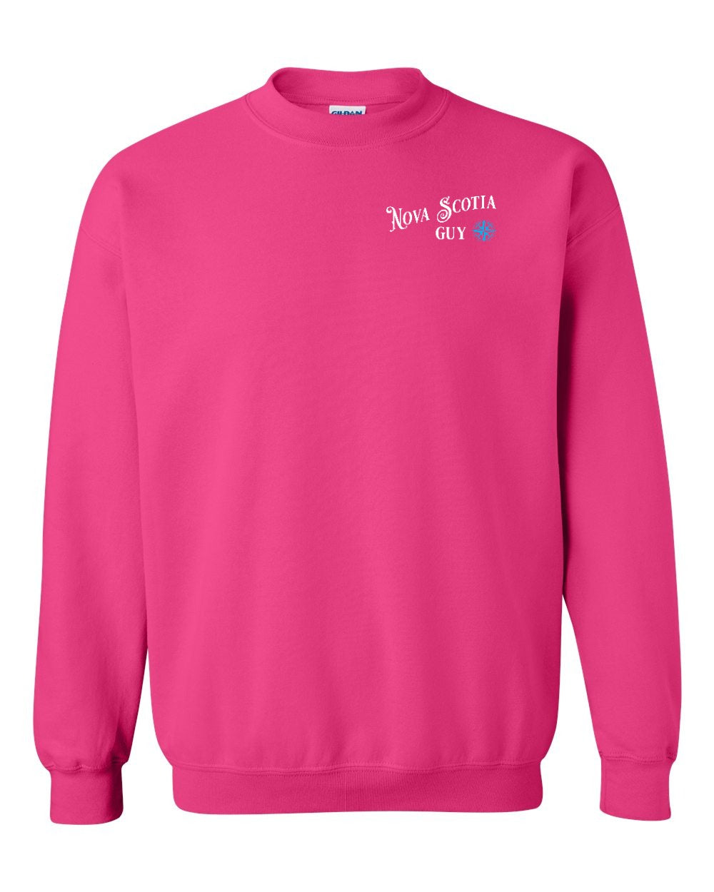 Nova Scotia Guy blue Left Chest and Back crew-neck