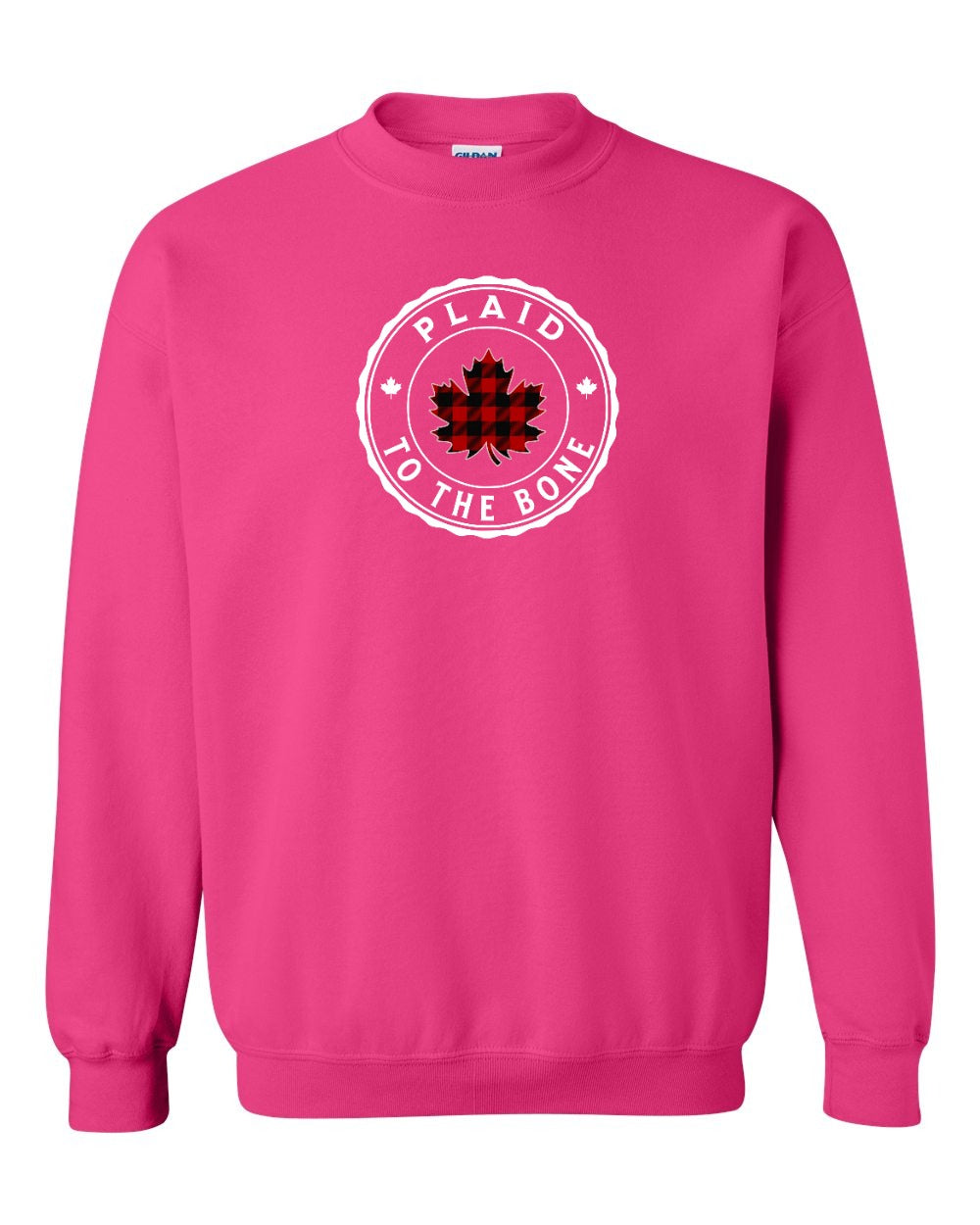 Plaid to the Bone Circle Leaf Crewneck Sweatshirt - Gildan Canada (sewn Internationally) - Unisex