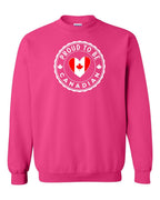 Proud to be Canadian Heart Flag Crewneck Sweatshirt - Gildan Canada (sewn Internationally) - Unisex