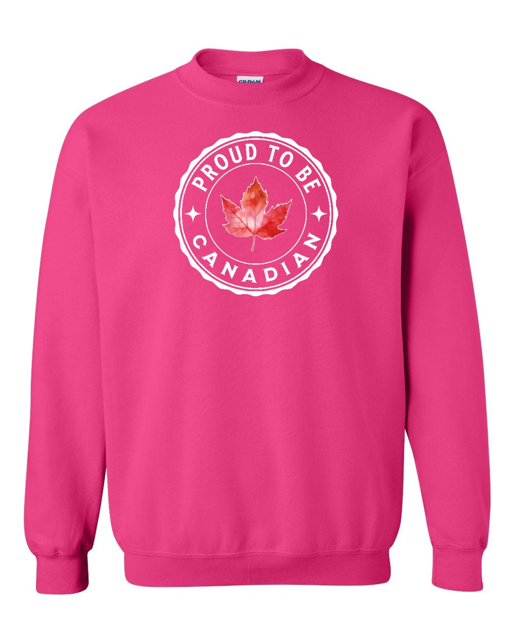Proud to be Canadian Leaf Crewneck Sweatshirt - Gildan Canada (sewn Internationally) - Unisex
