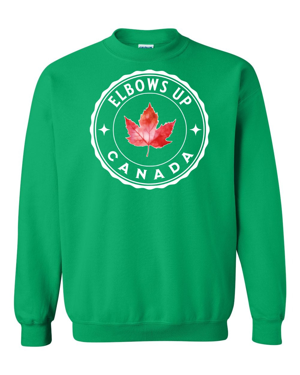 Elbows up Leaf Crewneck Sweatshirt - Gildan Canada (sewn Internationally) - Unisex