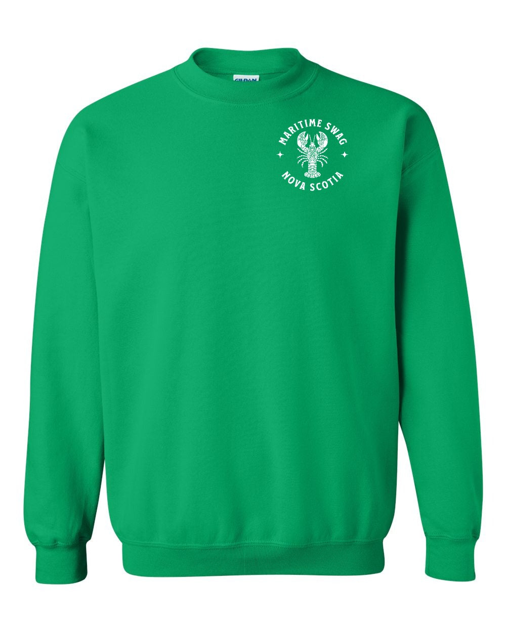 Maritime Swag Nova Scotia Mandala white Lobster Left Chest crew-neck
