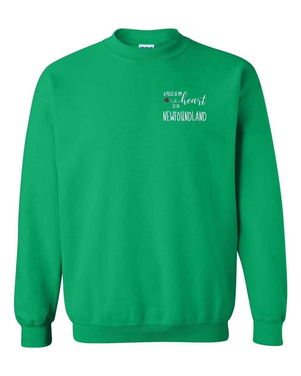 A piece of My heart in NFLD Tartan Heart Left Chest and Back Crewneck Sweatshirt - Unisex