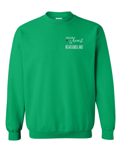 A piece of My heart in Newfoundland (Tartan Heart) Left Chest Crewneck Sweatshirt