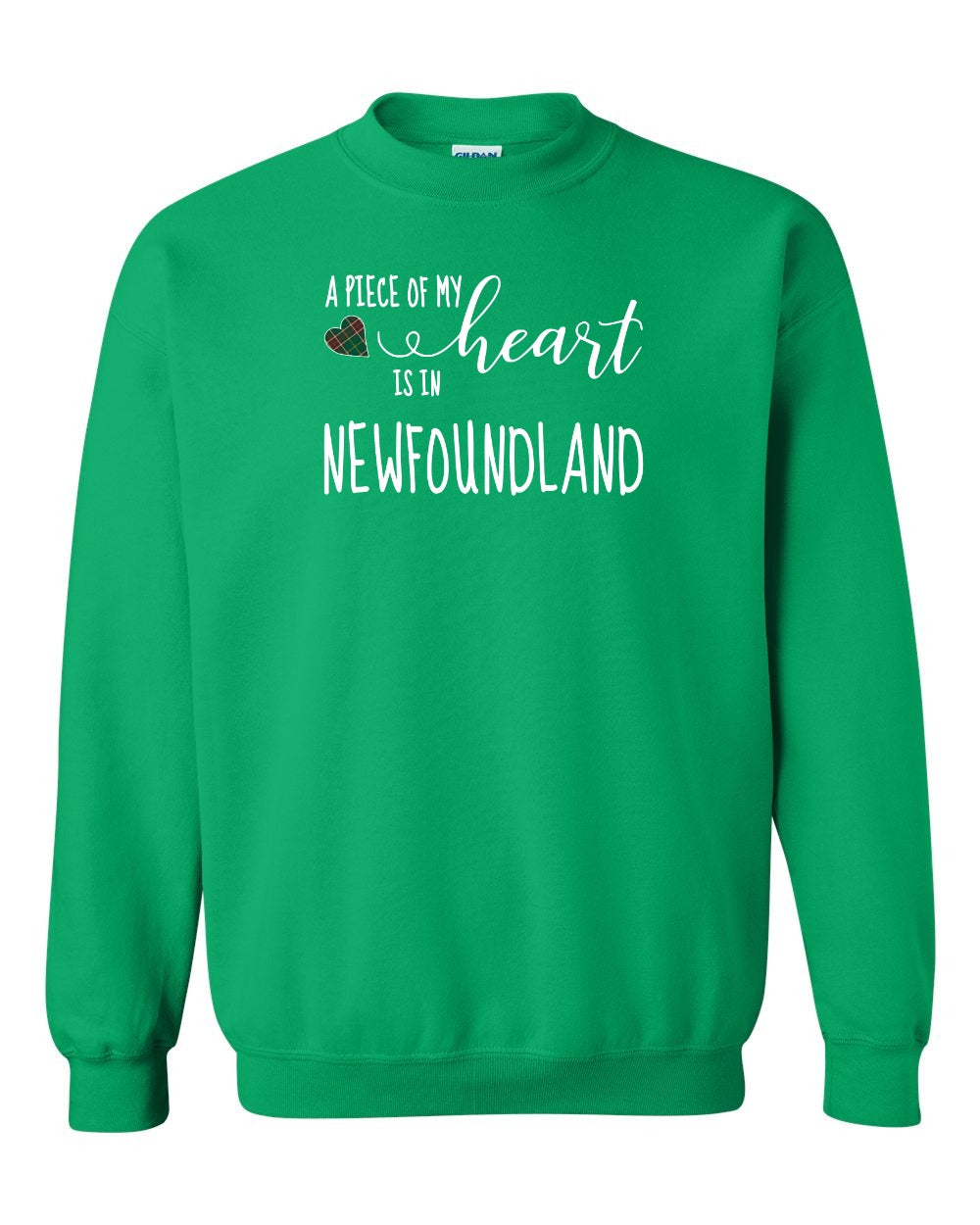 A piece of My heart in NFLD Tartan Heart Crewneck Sweatshirt - Unisex