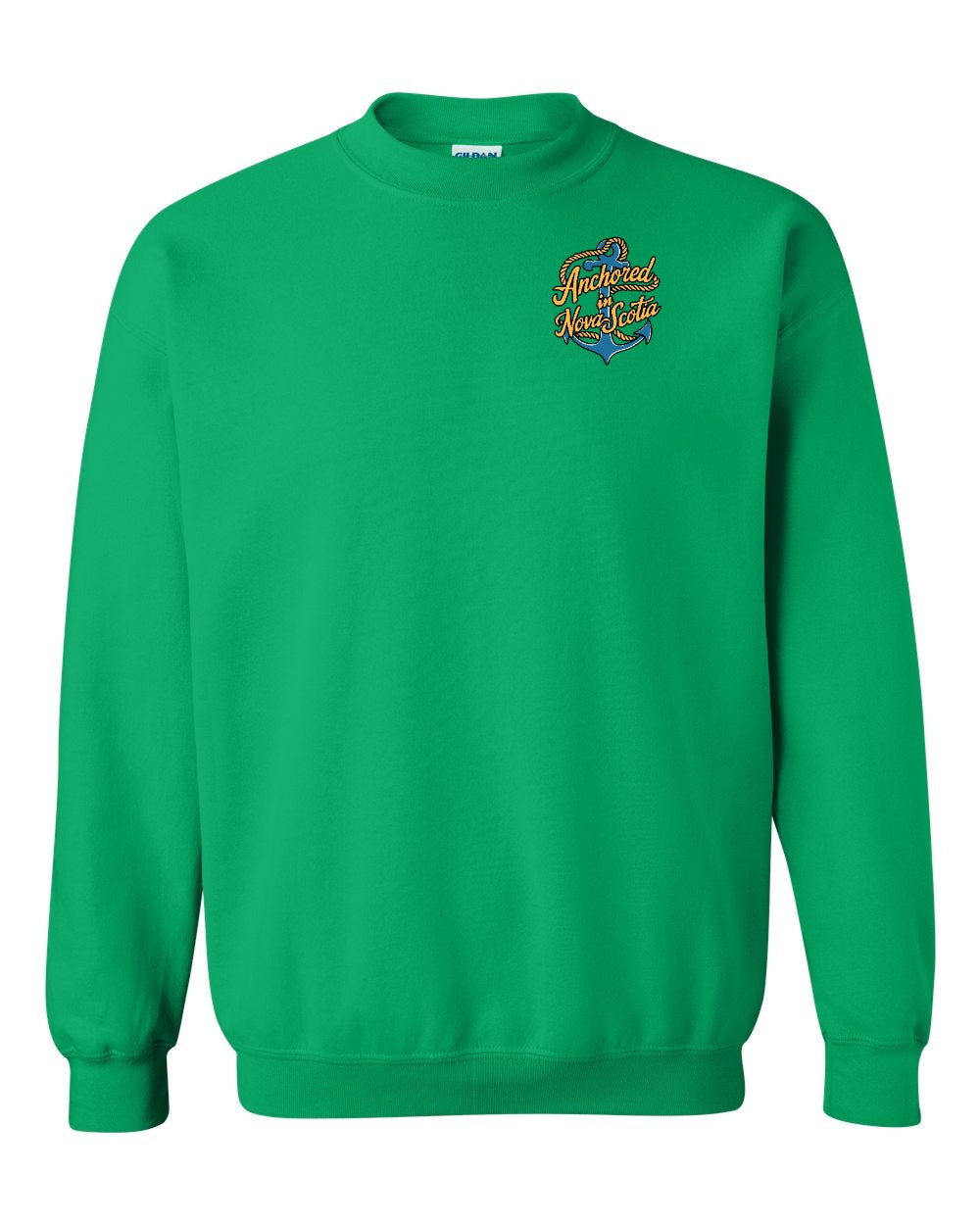 Anchored in Nova Scotia (New Design) Left Chest crew-neck