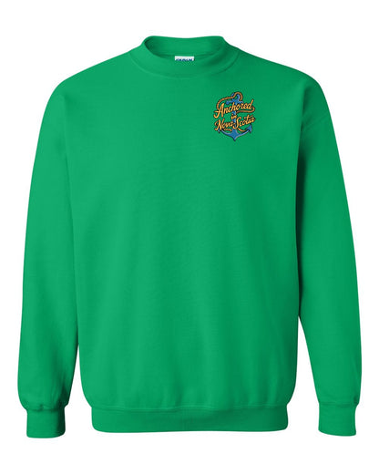Anchored in Nova Scotia (New Design) Left Chest crew-neck