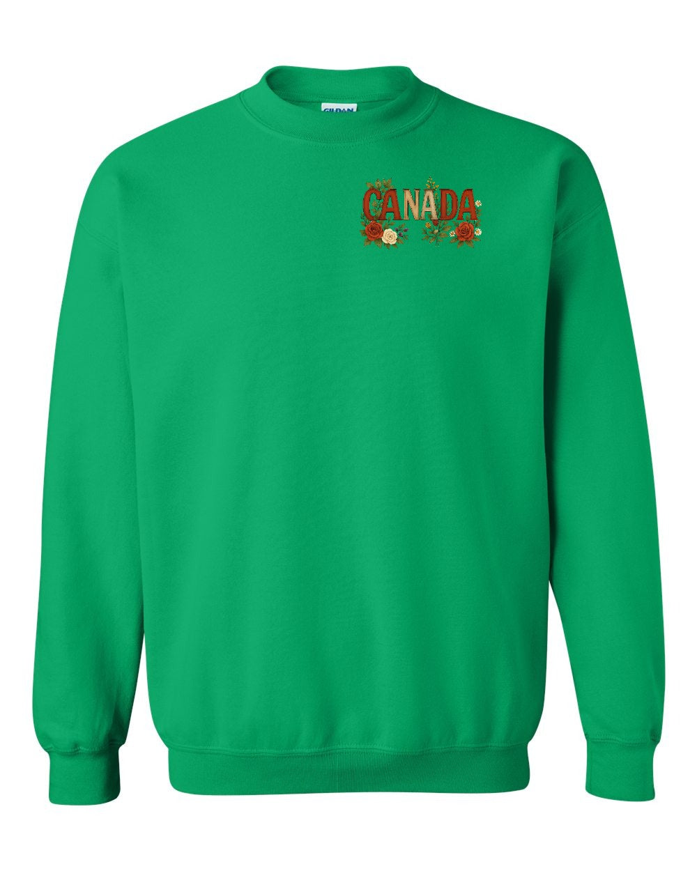 Canada Flowers Left Chest and Back Crewneck