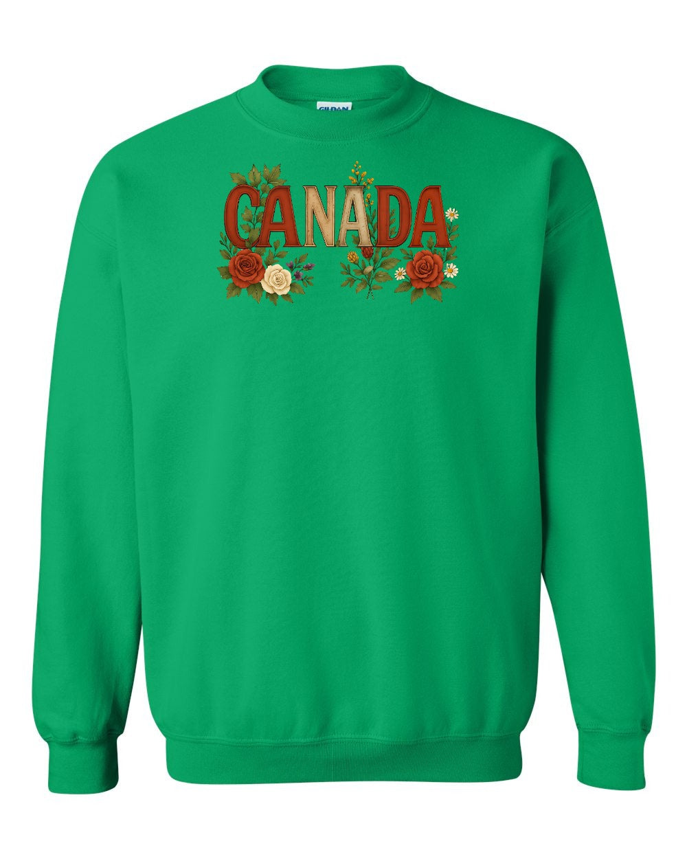 Canada Flowers Crewneck Sweatshirt - Gildan Canada (sewn Internationally) - Unisex
