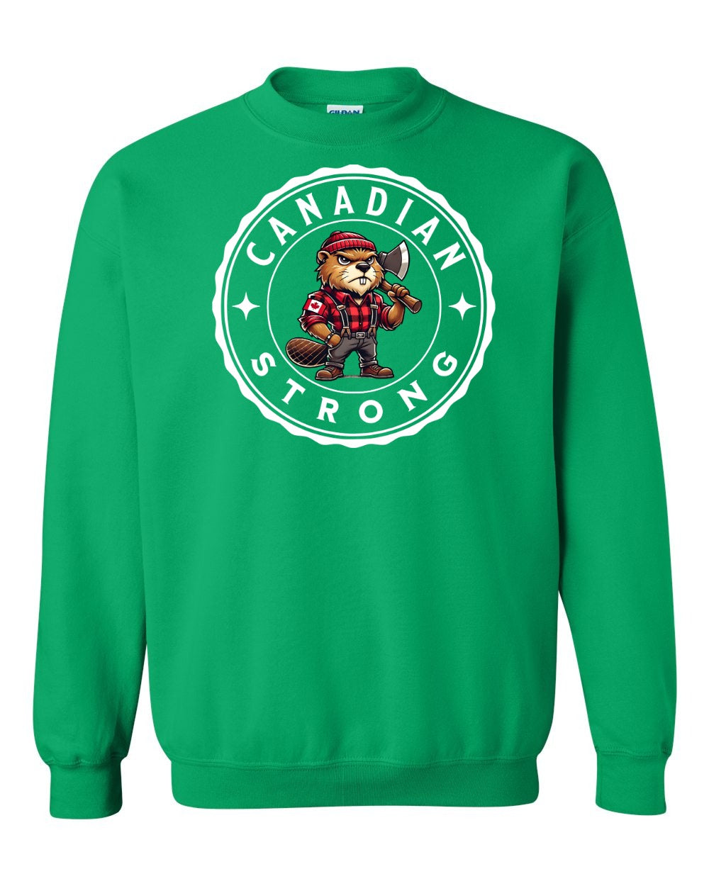 Canadian Strong Beaver Crewneck Sweatshirt - Gildan Canada (sewn Internationally) - Unisex