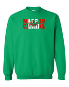Made in Canada Flag Background Crewneck Sweatshirt - Gildan Canada (sewn Internationally) - Unisex