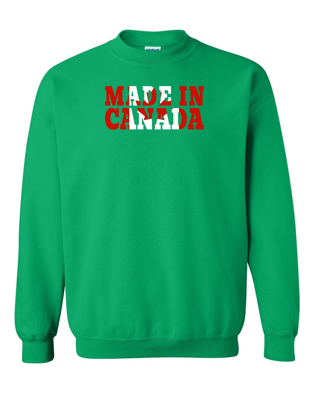 Made in Canada Flag Background Crewneck Sweatshirt - Gildan Canada (sewn Internationally) - Unisex